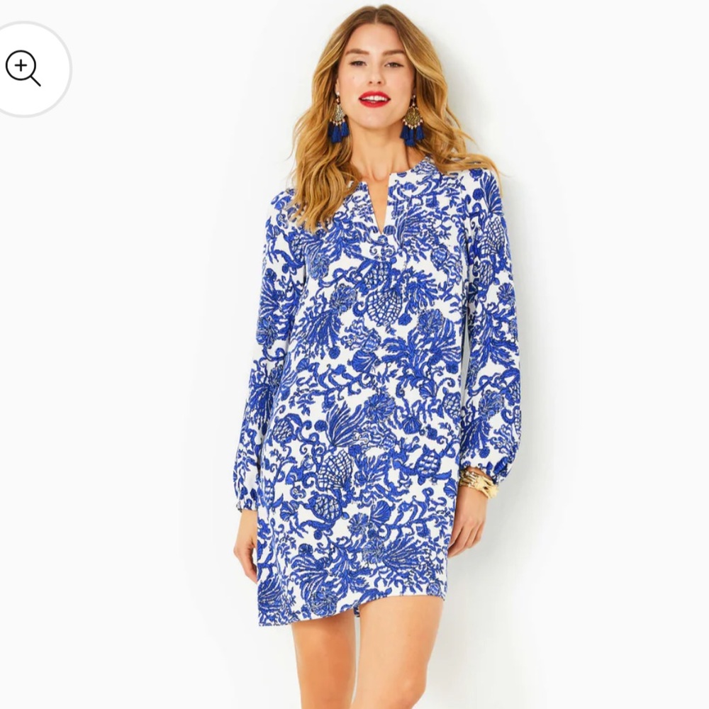 Lilly Pulitzer OLIVINE DRESS, print: DEEPER COCONUT RIDE WITH ME; size 4 NWT - Picture 4 of 10